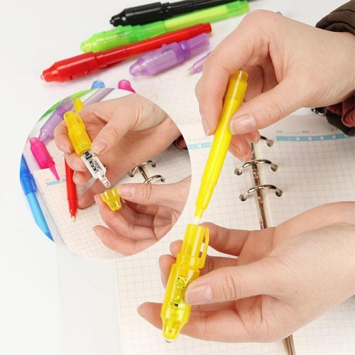 7pcs UV Light Invisible Ink Spy Pen Magic Secret Marker Message Pens Kids Toy - Picture 5 of 10