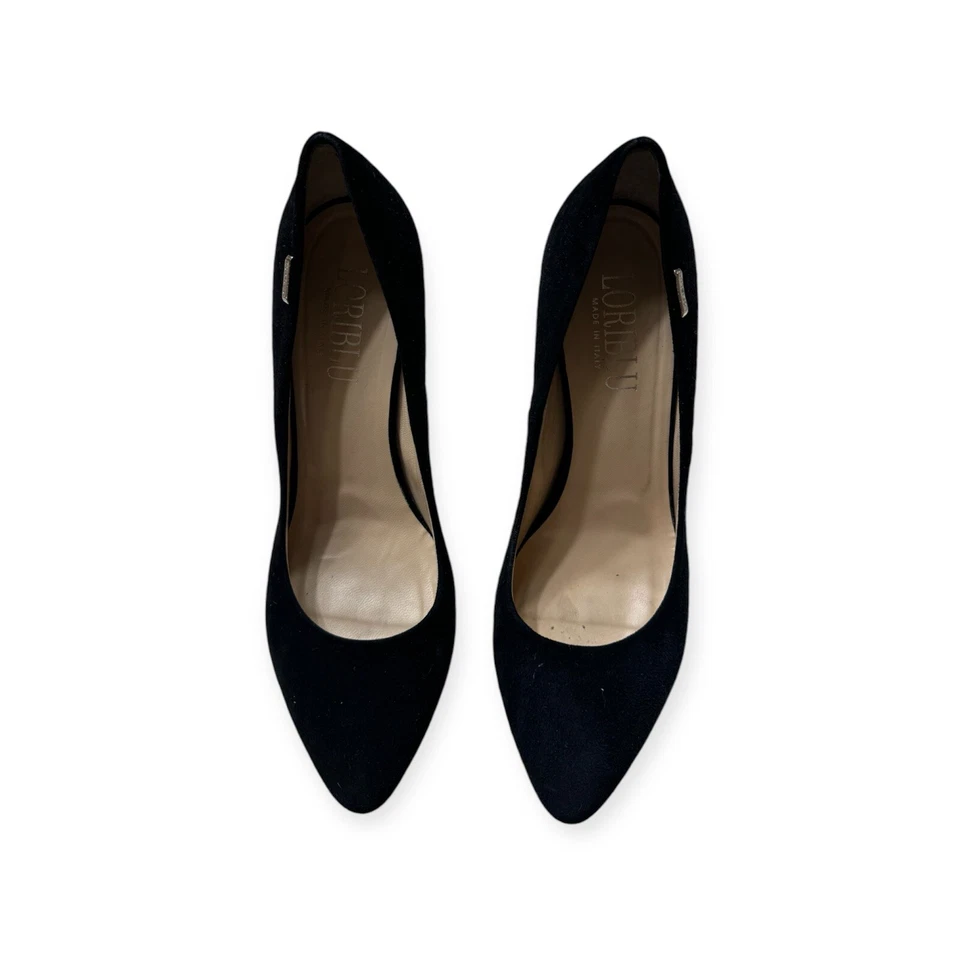 LORIBLU 黑色麂皮绒高跟鞋 - 美国 7.5 码 - 意大利制造 - 优雅时尚 — 第 2/3 张图片