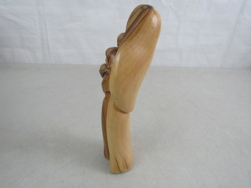 Virgin Mary & Baby Jesus Carved in Olive Wood Made In Bethlehem Holy Land 8 3/4" - Picture 6 of 12
