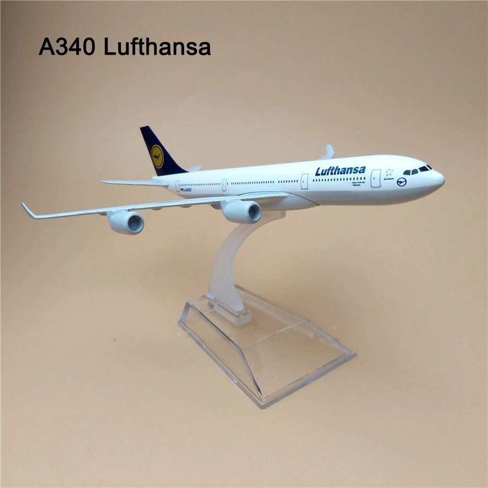 1:400 Alloy Diecast Airplane Model Collection 16cm Airbus A340 Lufthansa Airline - Image 3 of 4