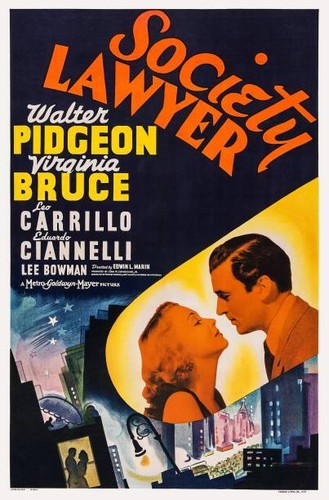 Society Lawyer poster Virginia Bruce Walter Pidgeon 1939 OLD MOVIE FILM PHOTO