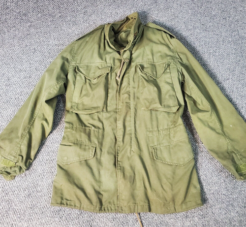 Vintage 70s Military Field Coat Men’s Small Long Cold Weather Green