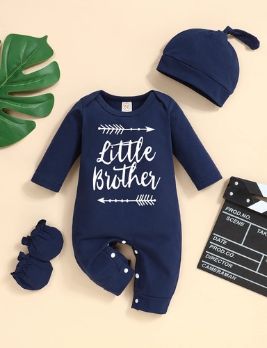 Newborn Baby Boy Romper Alphabet Print Outfits Overall Jumpsuit Long Sleeve C... - Picture 5 of 9