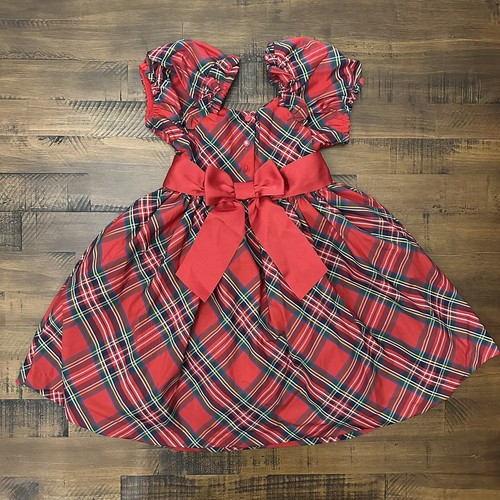 Janie and Jack plaid Bradbury Red Puff Sleeve Ruffle dress Size 4 Girls - Picture 11 of 14