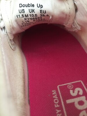 Baskets Keds Double Up à Lacets - Taille US 11,5 C - Toile Ivoire à Rayures - Occasion