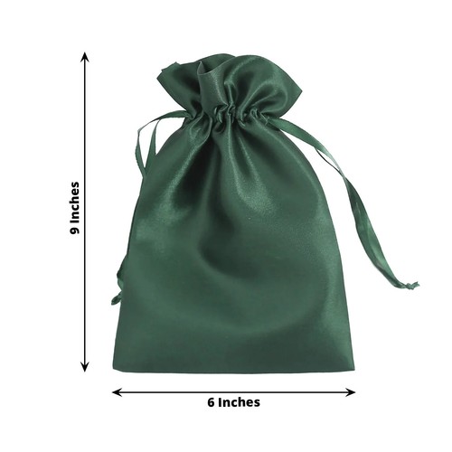 12 pcs 6x9" Hunter Green SATIN FAVOR BAGS Wedding Party Reception Gift Favors - Bild 3 von 8