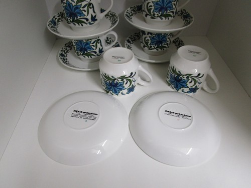 Midwinter Spanish Garden 6 Coffee Cups & Saucers Jessie Tait. Mid Century - Picture 6 of 6