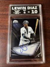 Lewin Diaz (RC) 2021 Topps Chrome Black On Card Auto #CBA-LD Gem 10