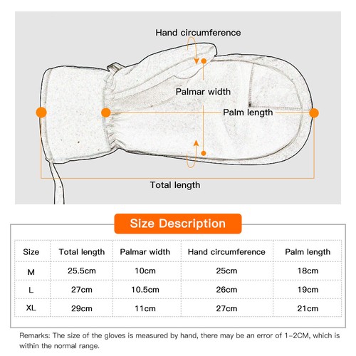 (GREY L)Snowboard Mittens For Women Men Waterproof Ski Touchscreen S BBY - Picture 3 of 7