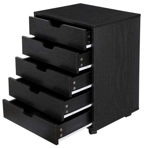5 Drawer Storage Cabinet Organization Bedroom Entryway W/ Wheels 360° 2 Colors - Bild 22 von 31