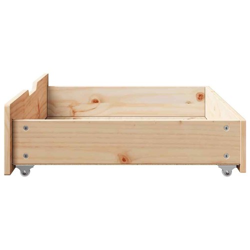 Under-Bed Drawers with Wheels Under Bed Storage 2 pcs Solid Wood Pine vidaXL - Picture 17 of 84