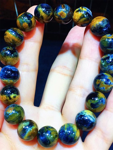 Pulsera de cristal de cuarzo pietersita natural de calidad rara de 11,3 mm Reiki Healing - Imagen 5 de 6