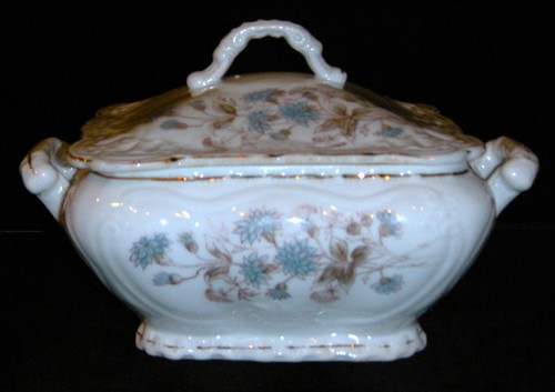 Antique 1880's Brüder Schwalb Bohemia Blue Floral Pattern #2220 Serving Ware - Picture 75 of 141