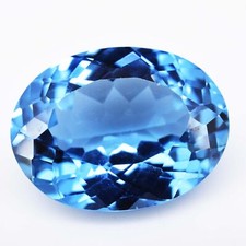 Natural Blue Zircon 12.35 Ct Oval Stunning Certified Cambodian Gemstone