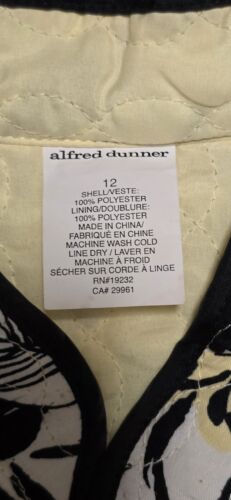 Alfred Dunner Women's White Yellow Black Floral Jacket Size 12 - Picture 11 of 11