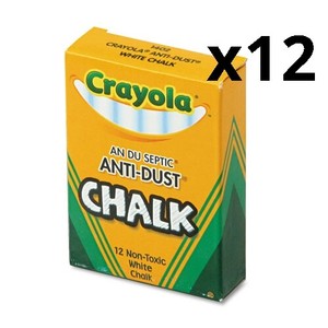 Blackboard Box of 12 White Chalk Sticks