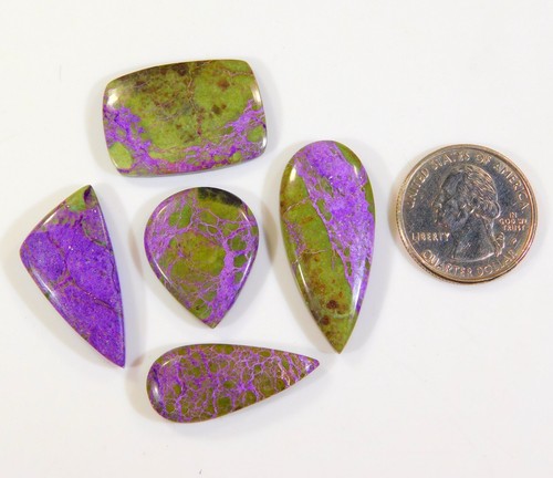 74 CT Natural Atlantisite Stichtite Mix Shape Cabochon Gemsotne Small Lot DK=129 - Picture 2 of 6