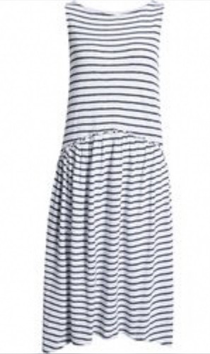 Caslon Size 1X Sleeveless Midi Dress Striped Navy White Pockets Summer NEW - Picture 6 of 9