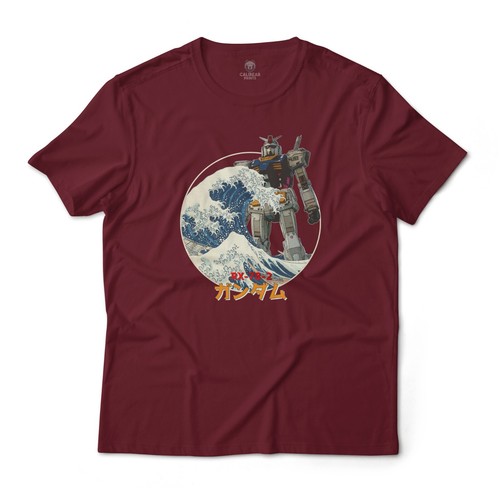 RX-78-2 Gundam Mobile Suit in the Great Wave Off Kanagawa Anime Camiseta Gráfica - Imagen 5 de 9