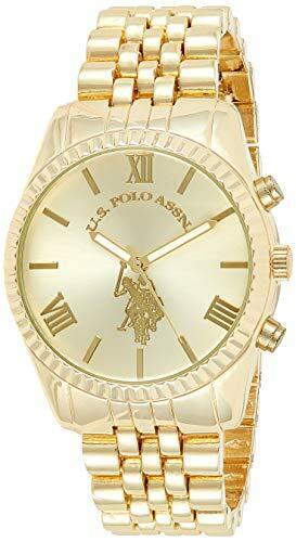 U.S. Polo Assn. Adult Unisex Smart Watch with Silicone Strap in Gold and White (us6140bu), Size: One Size