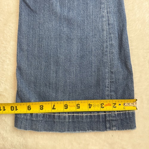 Miss Me Wide Leg Jeans Pants Womens 28 Blue Low Rise Logo Denim Cotton Stretch - Picture 8 of 19