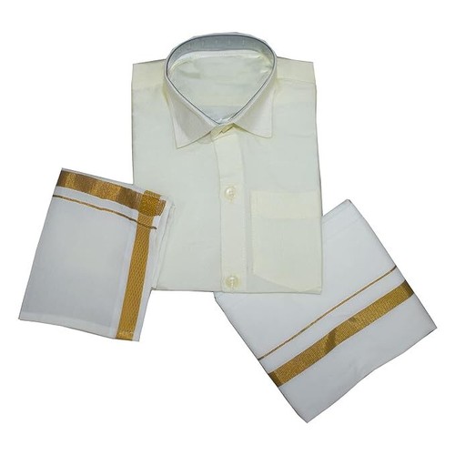 Algodón Lungi Tradicional Ajustable Lungi Dhoti Camisa Mundu Conjunto 8 A 14 Años - Imagen 5 de 18