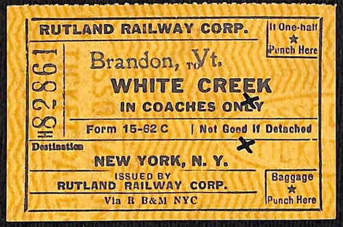 Group of 16 Mostly 1953 Rutland Railroad Tickets / Stubs - Picture 21 of 24