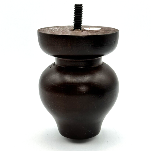 Muebles de madera convertidos pies de pan marrón oscuro borgoña 3 7/8" de alto conjunto de 4 - Imagen 6 de 13