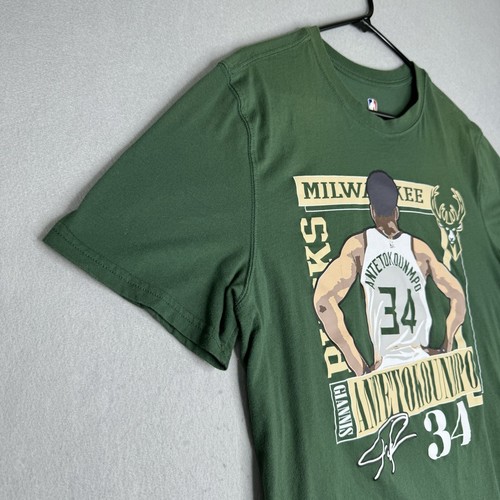 Giannis Antetokounmpo #34 T Shirt Women's Large Green Milwaukee Bucks NBA - Picture 5 of 10