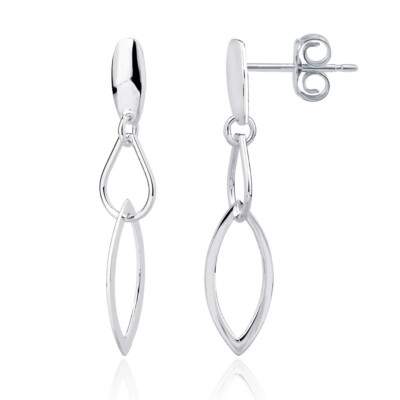 Sterling Silber Ohrringe offene Formen ineinandergreifende Ohrringe