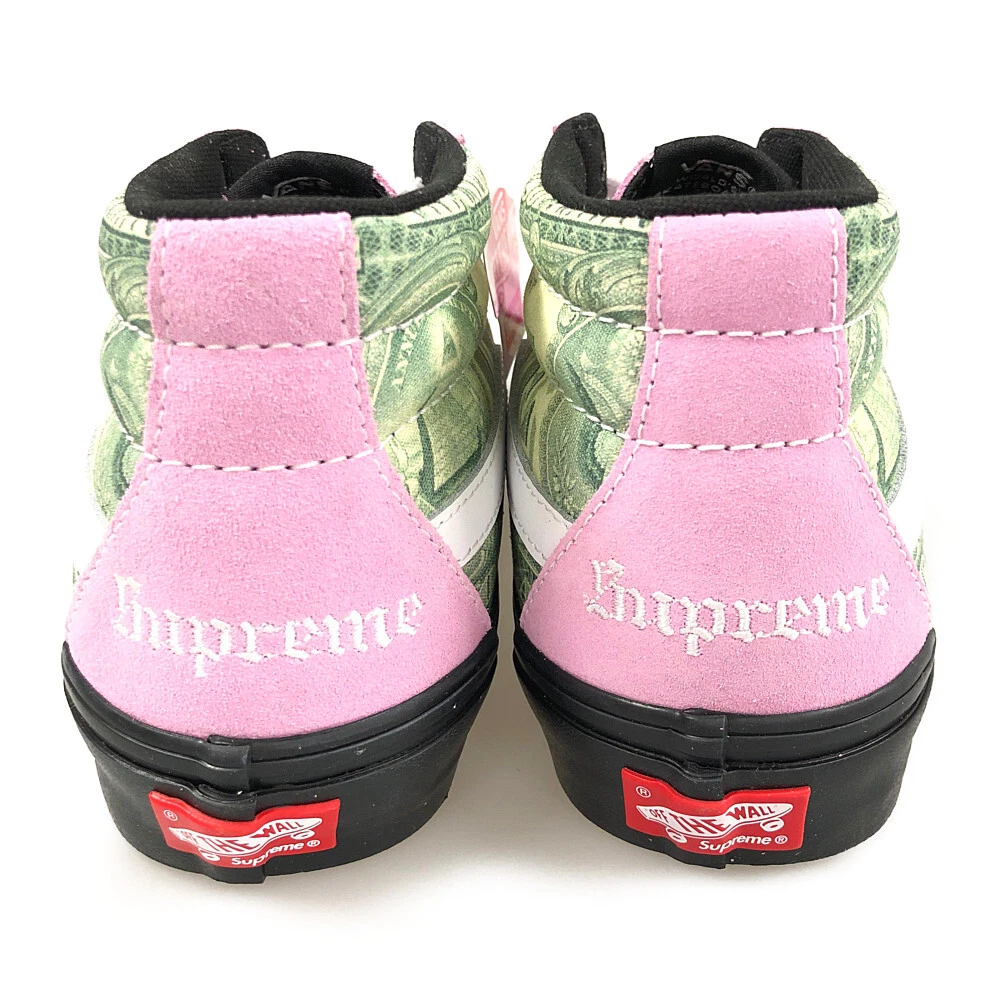 SUPREME x VANS 23SS Dollar Skate Grosso Mid sneakers pink US9 Genuine / 31065