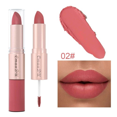 Two Tone Matte Lipstick & Lip Gloss 2in1 Velvet 3pcs/set Gift Box Smudge Proof - Picture 14 of 24
