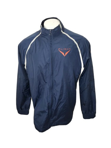 Original Nike Flight Full Zip Athletic Windbreaker Jacke Navy Blau Herren Large