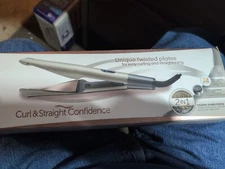 Hair 2 in 1 Straightener and Curling Flat Iron 1" Gold