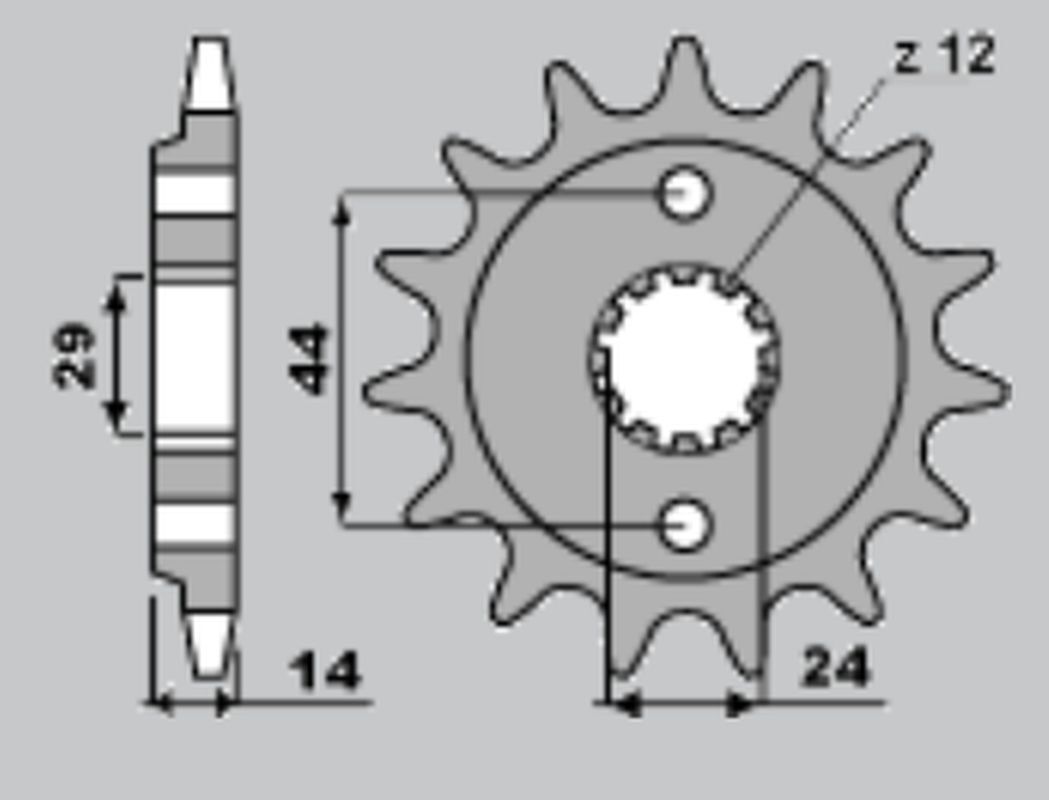 Pignon avant JR 348 16 (JTF314.16) usiné avec précision pour trail Honda XRV 750