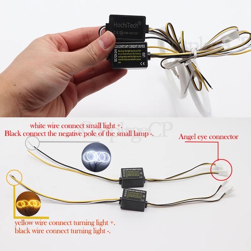 4x Cotton LED angel eyes ring white yellow For BMW E60 E61 Pre LCI 2003--2007 - Picture 7 of 12