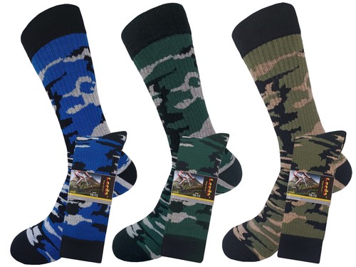 3PK COTTON CAMOUFLAGE CREW ARMY SOCKS SIZE 10-13 TRUE TO SIZE HIKING SOCKS - Picture 24 of 26