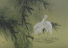 David Lee, White Herons, Lithograph, signed and numbered in pencil