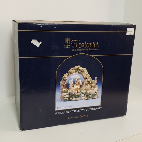Fontanini Musical Lighted Grotto Glitterdome "O Holy Night" Nativity Roman Inc - Picture 7 of 8