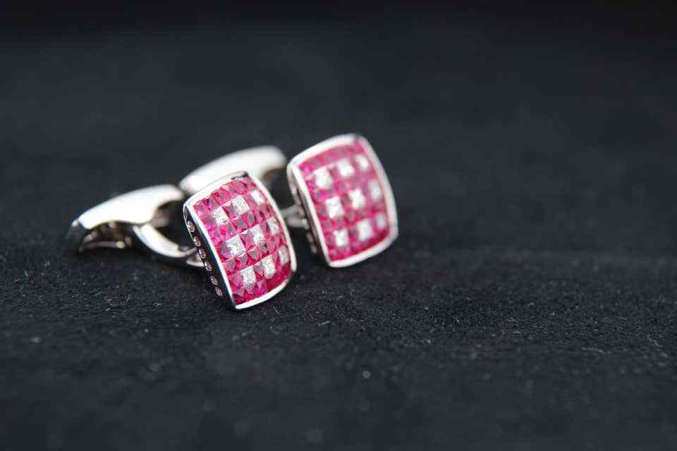 8.40Carat Princess Cut Red Ruby & White CZ 935 Silver Men's