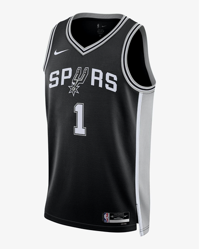 NIKE SAN ANTONIO SPURS ICON EDITION TRIKOT WEMBANYAMA 1 FARBE SCHWARZ GRÖSSE S - Bild 1 von 2