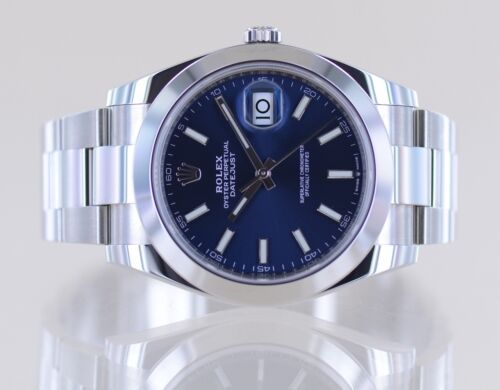 Rolex Uhr Datejust 41 blue Stick Dial B+P 126300 ungetragen Oysterband Top - Bild 14 von 18