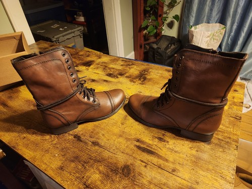 Steve Madden Damen Troopa Schnürstiefel Braun Leder - Bild 6 von 8