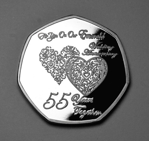 On Our 55th EMERALD WEDDING ANNIVERSARY Commemorative. Gift Case. Present. 55 - Picture 3 of 12