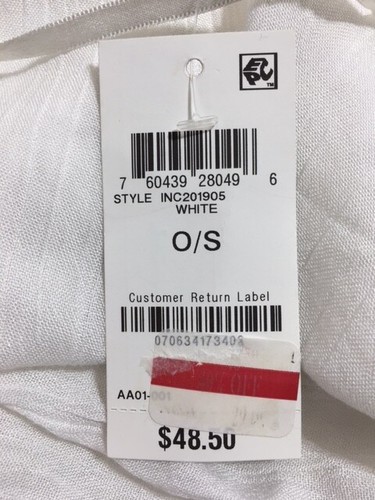 Women's NWT INC White Swimsuit Cover-Up Lace-Boder Beach One Size - Picture 5 of 5