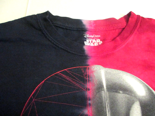 Disney STAR WARS DARTH VADER Graphic Men's Large Half Black Half Red Tee Shirt - Picture 5 of 7