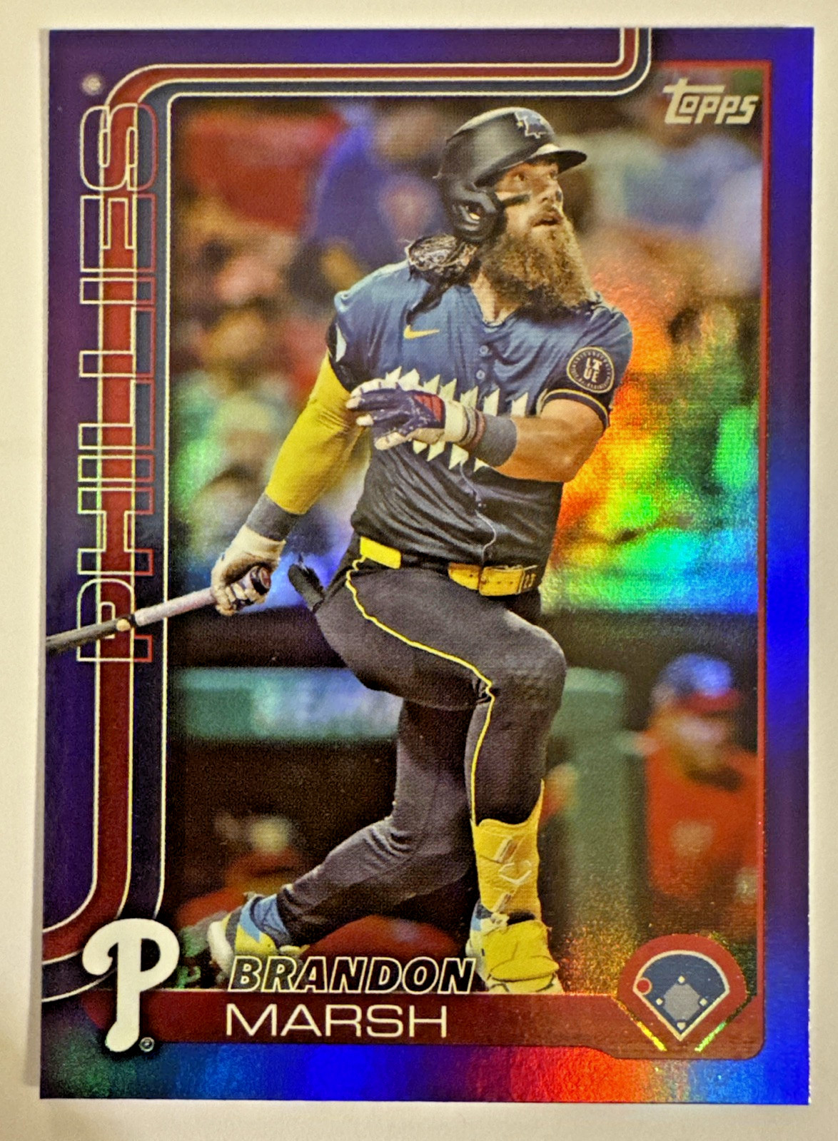 2025 Topps BRANDON MARSH #233 Purple Holo Foil #/250 PHILADELPHIA PHILLIES