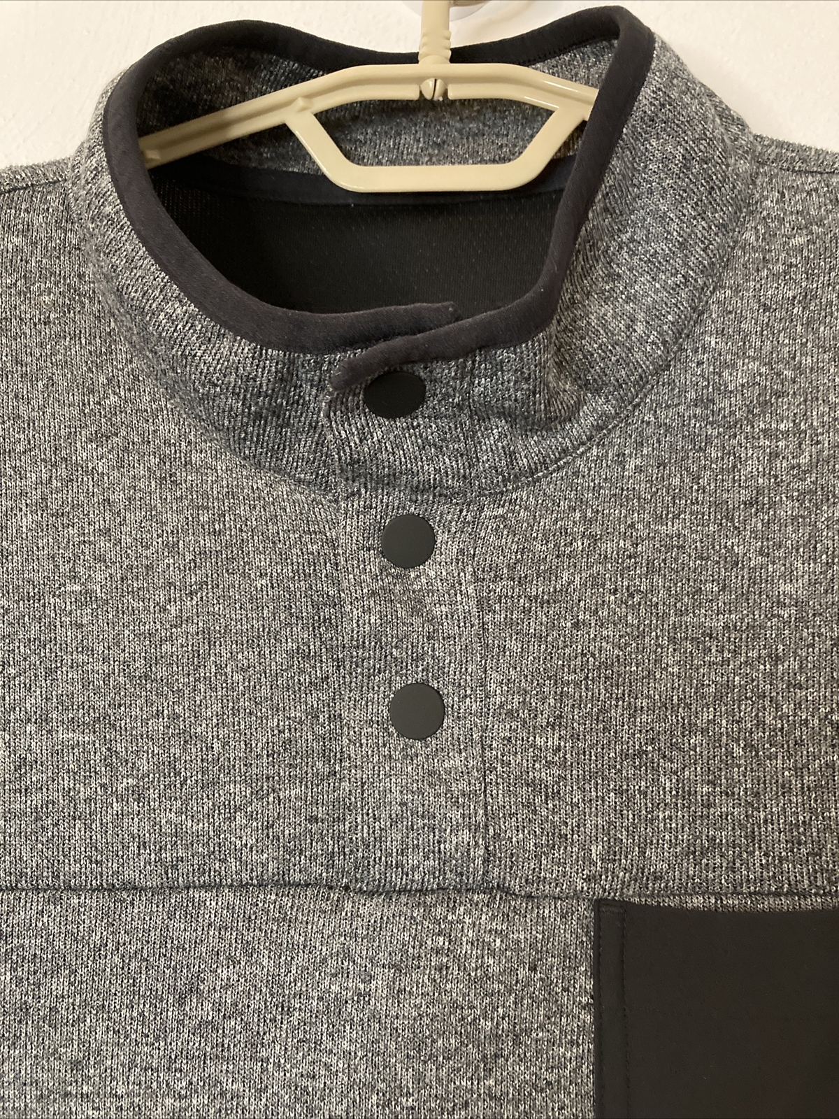 Duluth Trading Co River Falls Snap Mock Pullover Mens XL Gray Relaxed Fit Poly