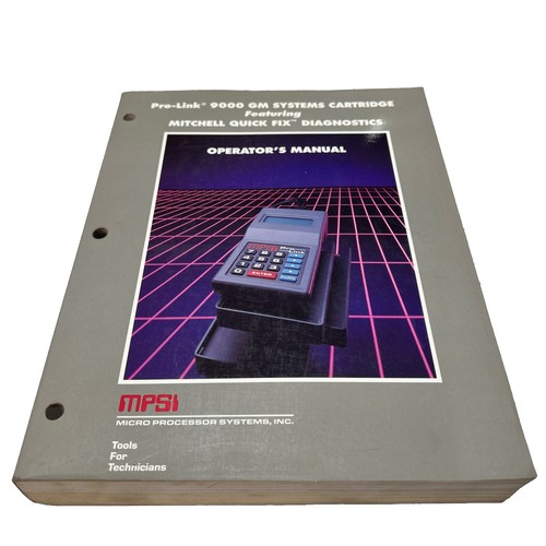 Pro-Link 9000 General Motors Systems Cartidge Operator’s Manual MPSI Mitchell - Picture 1 of 6
