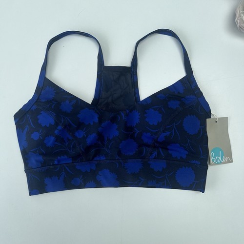 Boden Jessica Active Sports Bra. Blue Floral Print. UK 10. RRP £40 - Picture 1 of 4
